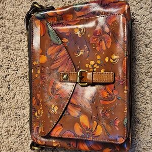 New Patricia Nash Avellino Leather The Tropics Front Pocket Crossbody